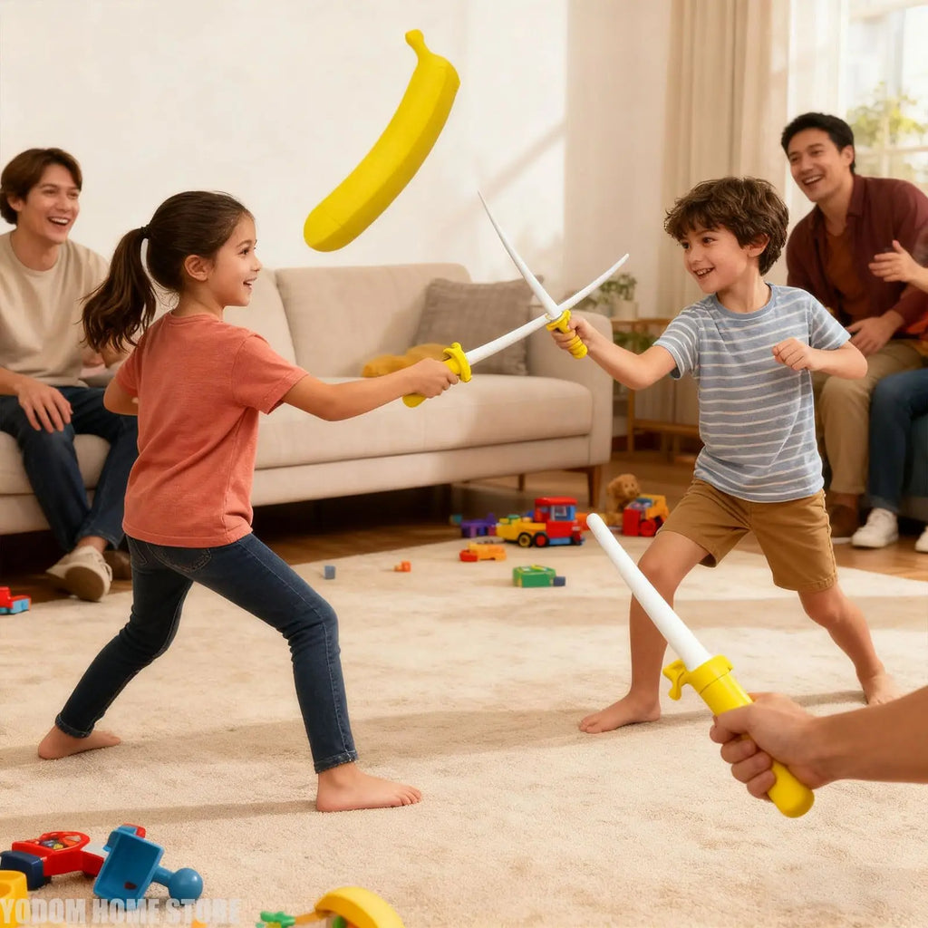 3D Printed Extendable Banana Sword Retractable Realistic Holiday Role Play Ornament Gift Craft Creative Home Ornaments