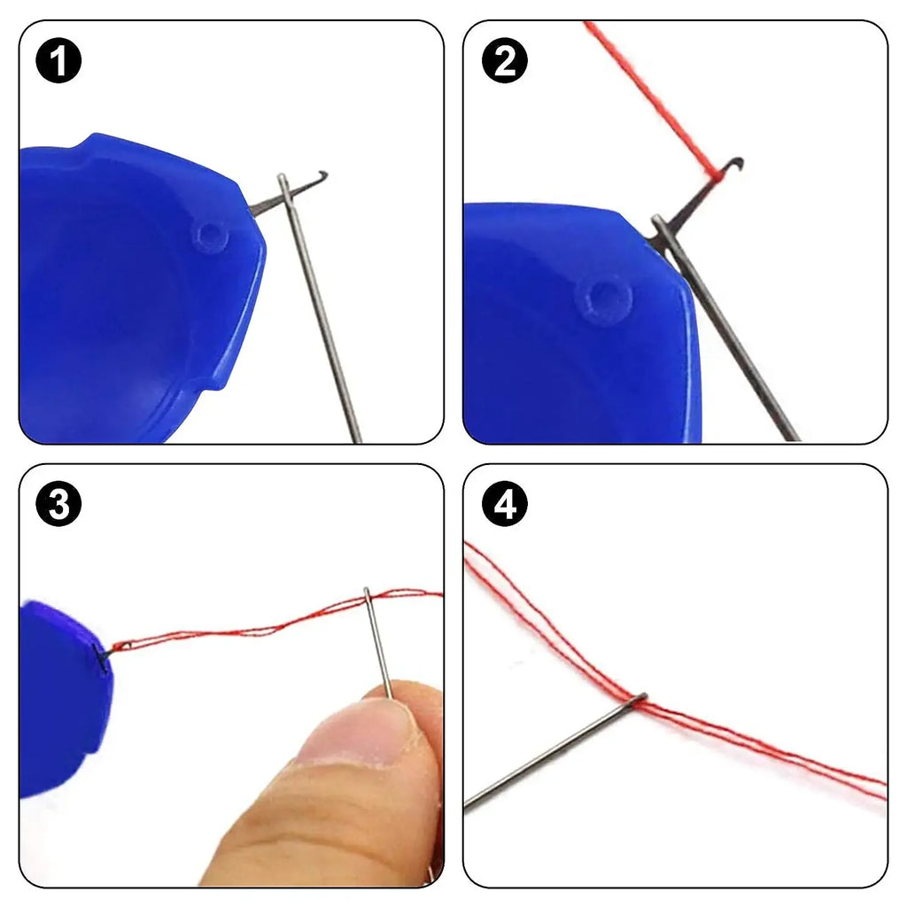 6Pcs Needle Threader Stitch Insertion Tool for Sewing Machine Plastic Wire Loop for Needles Needleswork Threader Sewing Gadgets