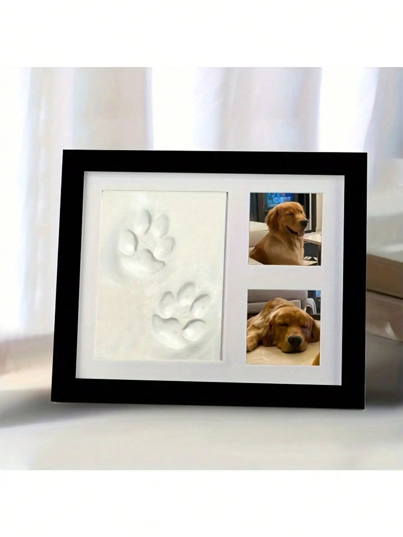 1pcs DIY Pet Paw Print Memorial Set - Clay Mold & Photo Frame, Souvenir Kit for Dogs & Cats, Perfect Pet Memorial Gift
