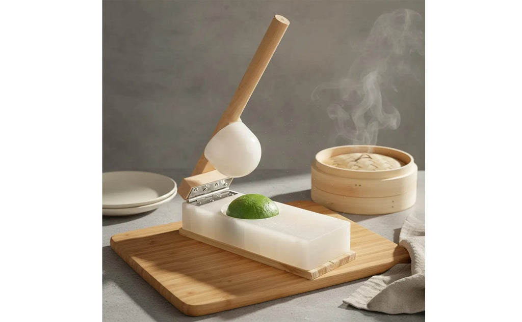 Rice Cake Press Handmade Wooden Paste Press Wooden Paste Flattener Small and Lightweight Dumpling Skin Form for Beginners