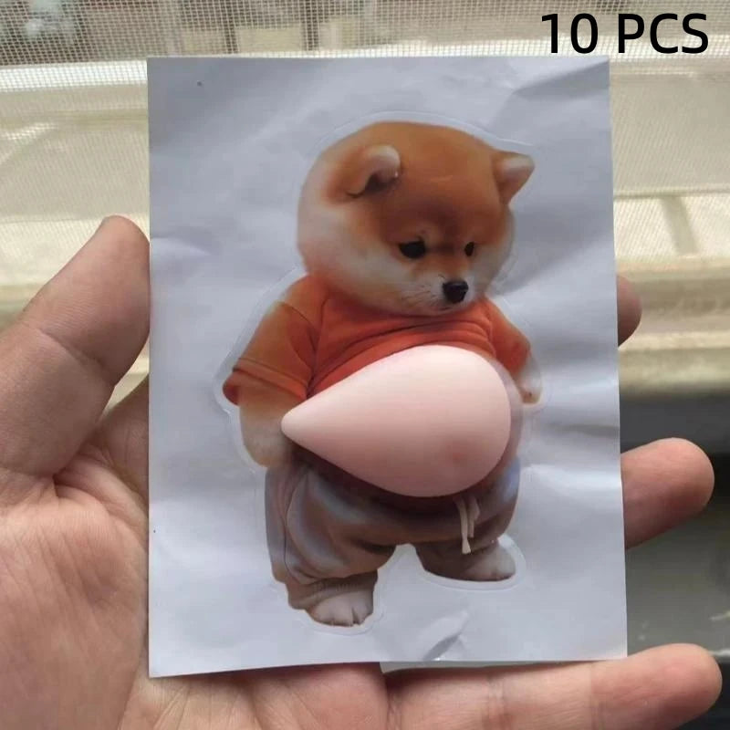 Cute Puppy Big Belly Pinch Sticker Cartoon 3D Shiba Inu Anti-collision Sticker DIY Mobile Phone Case Sticker Children's Toy