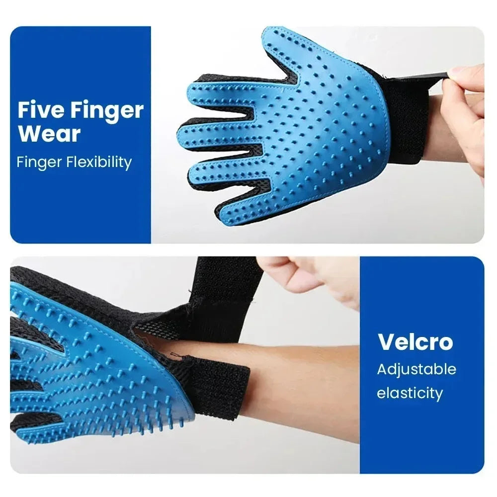 2 In 1 Pet Grooming Glove Brush Hair Remover Massage Comb For Dogs And Cats Efficient Shedding Fur Removal Pet Care Accessory