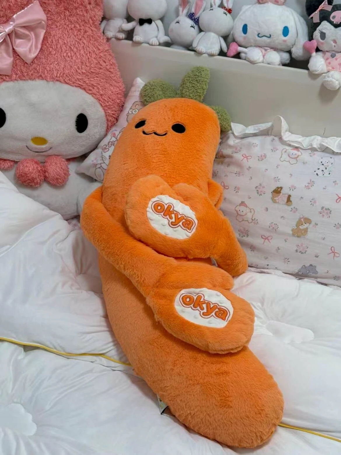 OKYA Carrot King Patting Hugging Sleeping Plush Toy Doll Hug Squishy Pillow Cushion Plushie Birthday Gift for Girlfriend