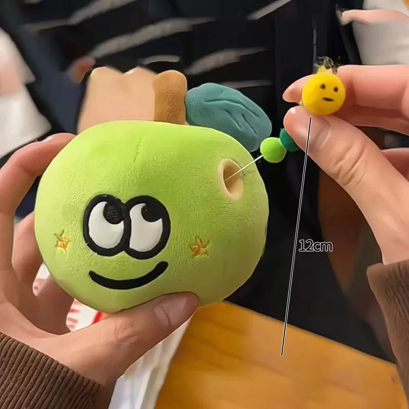 Plush Red Apple Keychains Pendant Surprise Apple  with Bug Holes Proposal Hide The Ring Couples Valentine's Day Surprise Gift