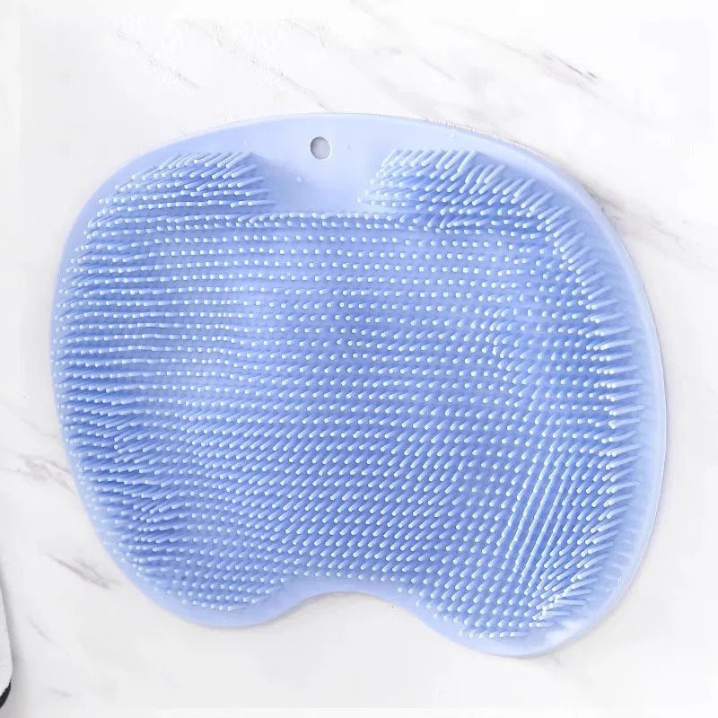 Multi-purpose Foot Wash Brush Silicone Bath Massage Mat Reusable Exfoliating Shower Back Brush Wall Mounted with Suction Cup