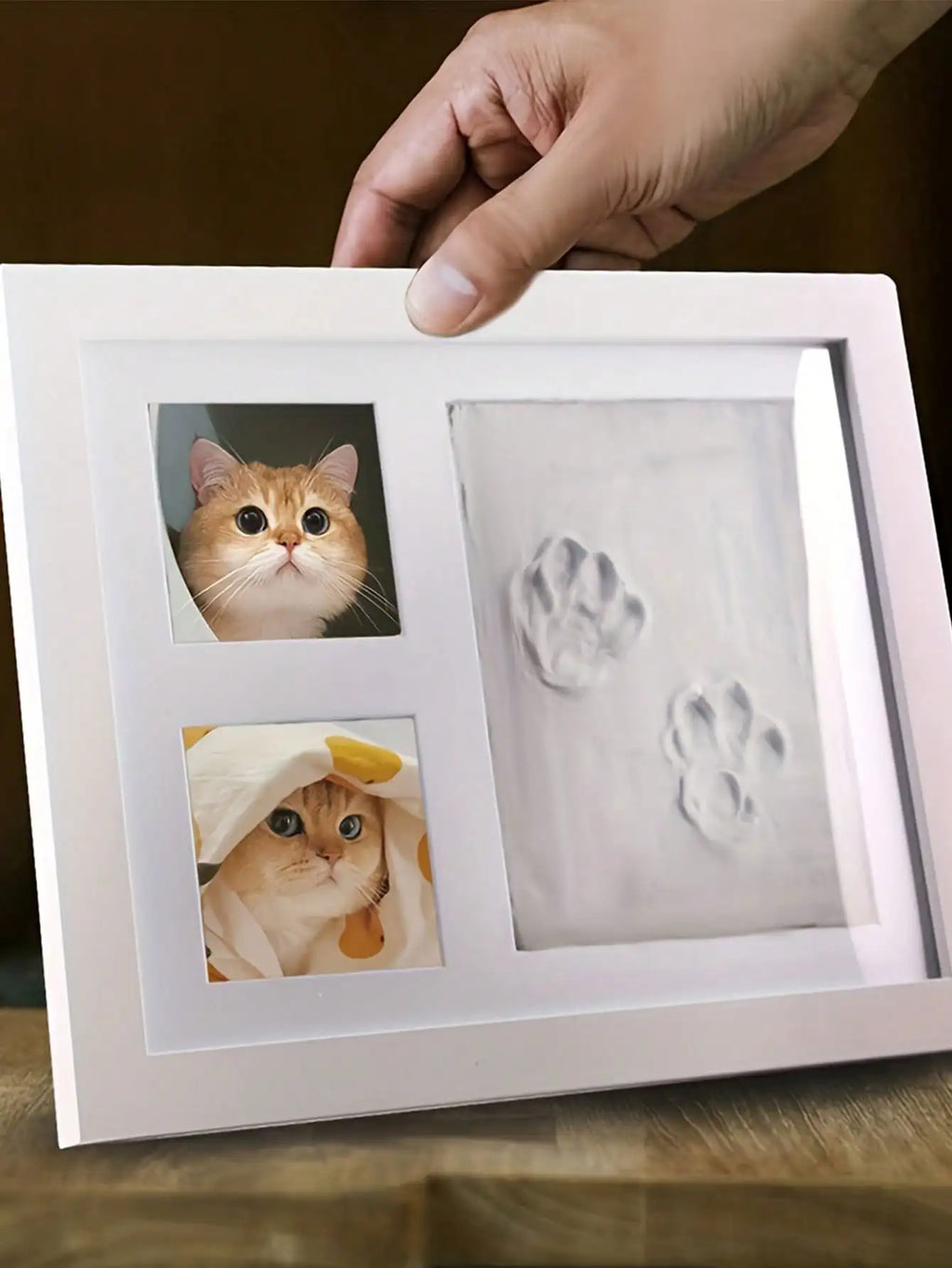 1pcs DIY Pet Paw Print Memorial Set - Clay Mold & Photo Frame, Souvenir Kit for Dogs & Cats, Perfect Pet Memorial Gift