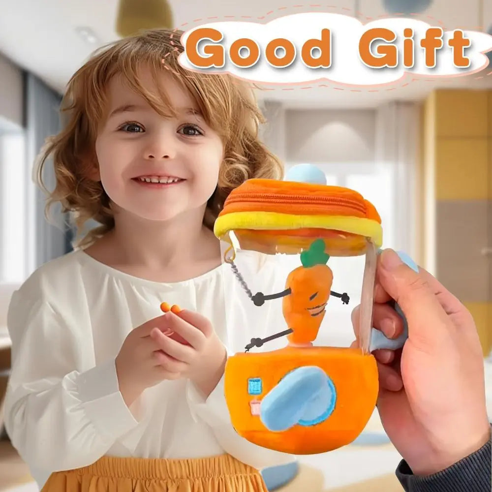 Cartoon Funny Carrot Juicer Plush Toy Drawstring Rotating Bag Pendants Stuffed Plush Toys Carrot/Flower Blender Toy