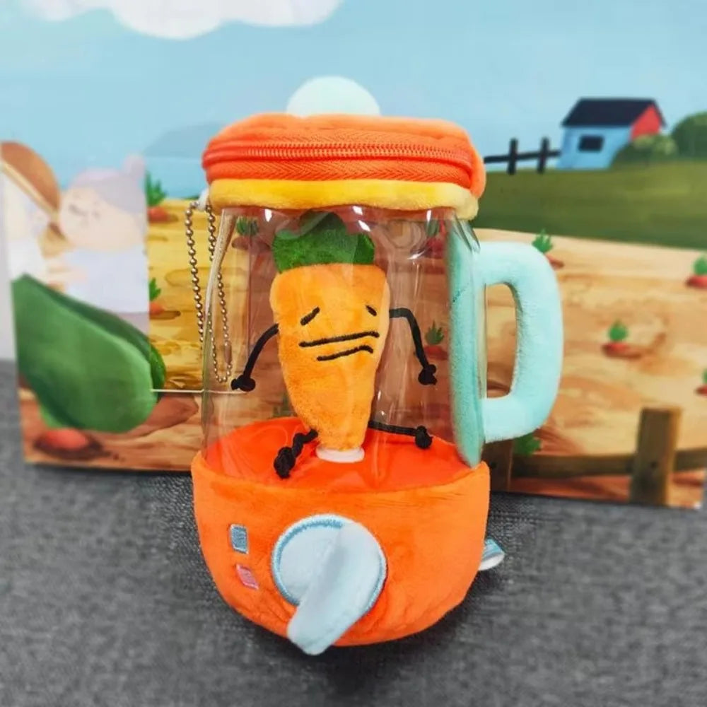Cartoon Funny Carrot Juicer Plush Toy Drawstring Rotating Bag Pendants Stuffed Plush Toys Carrot/Flower Blender Toy