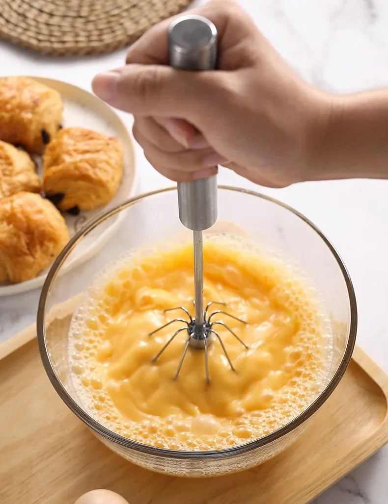 Semi Automatic Egg Beater Manual Rotating Cream Mixer Household Baking Tool Kitchen Gadget for Egg Blending Cake Mixing