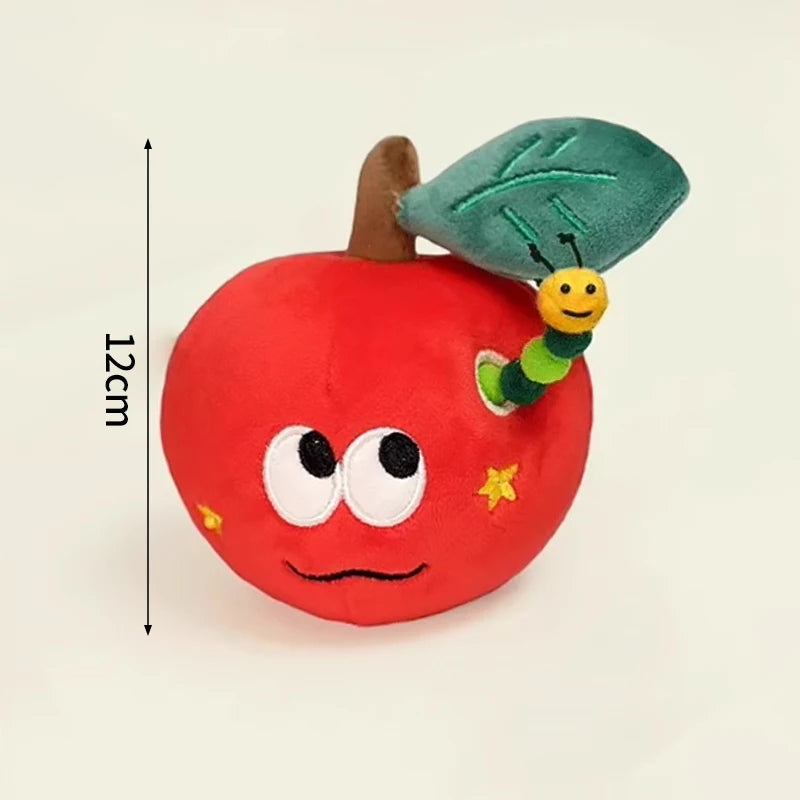 Plush Red Apple Keychains Pendant Surprise Apple  with Bug Holes Proposal Hide The Ring Couples Valentine's Day Surprise Gift