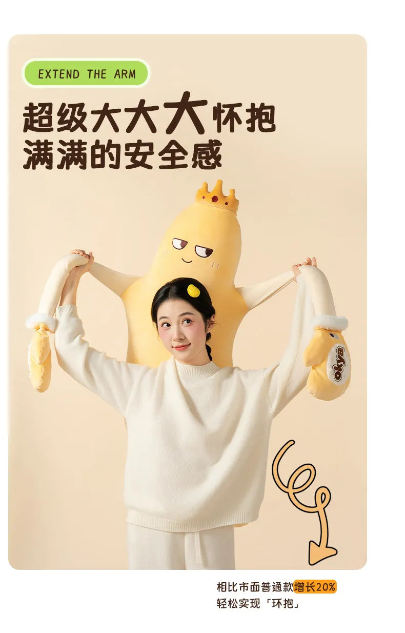 OKYA Mango King Sleeping Plush Patting Hugging Pillow Soothing Doll Squishy Tapping Plushie Birthday Gift for Girlfriend