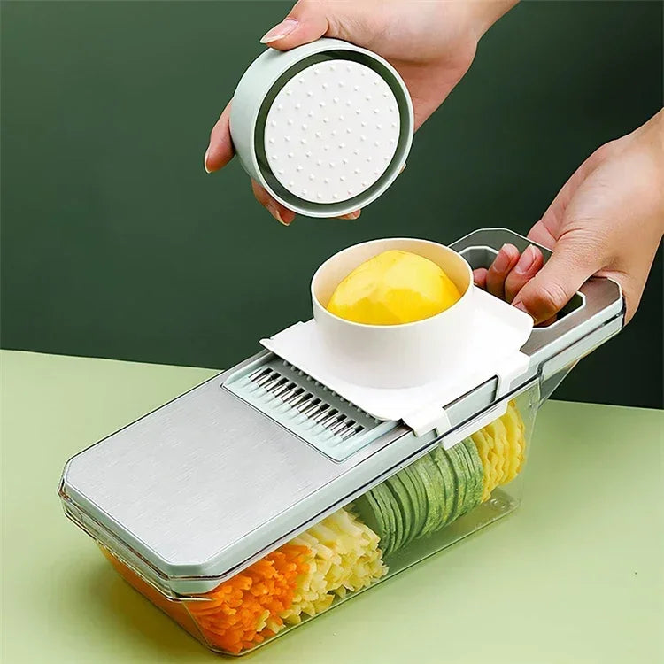 2026Popular 6 in 1 Veggie Slicer Mandoline with 6 Blades for Easy Slicing Julienne and Shredding Vegetables