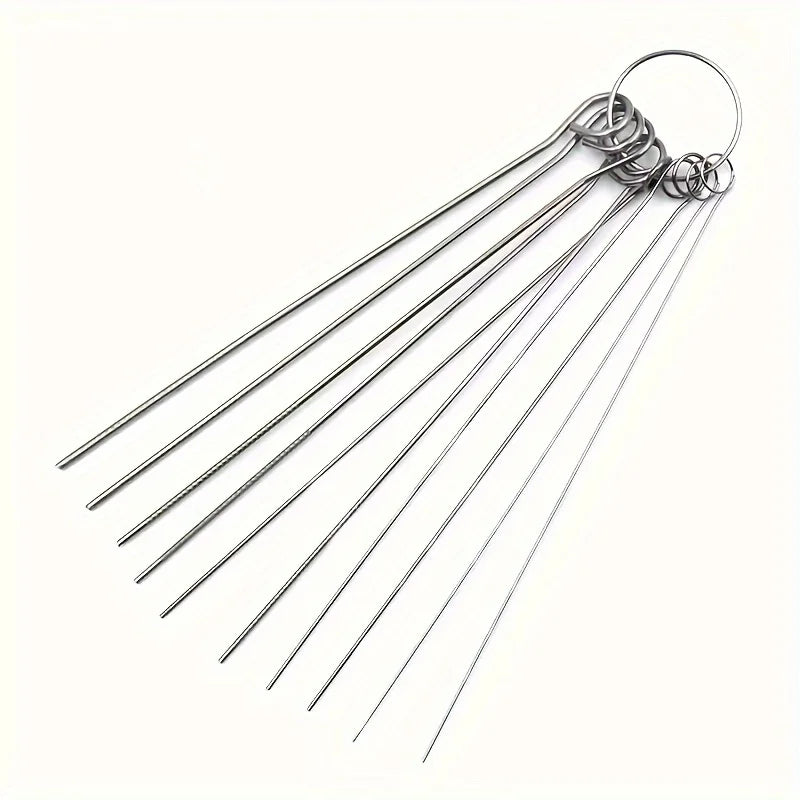10 Stainless Steel Needle Shower Head Cleaning Brush Set, Suitable for Multi Size Shower Heads,bathroom Accessory Cleaning Tools