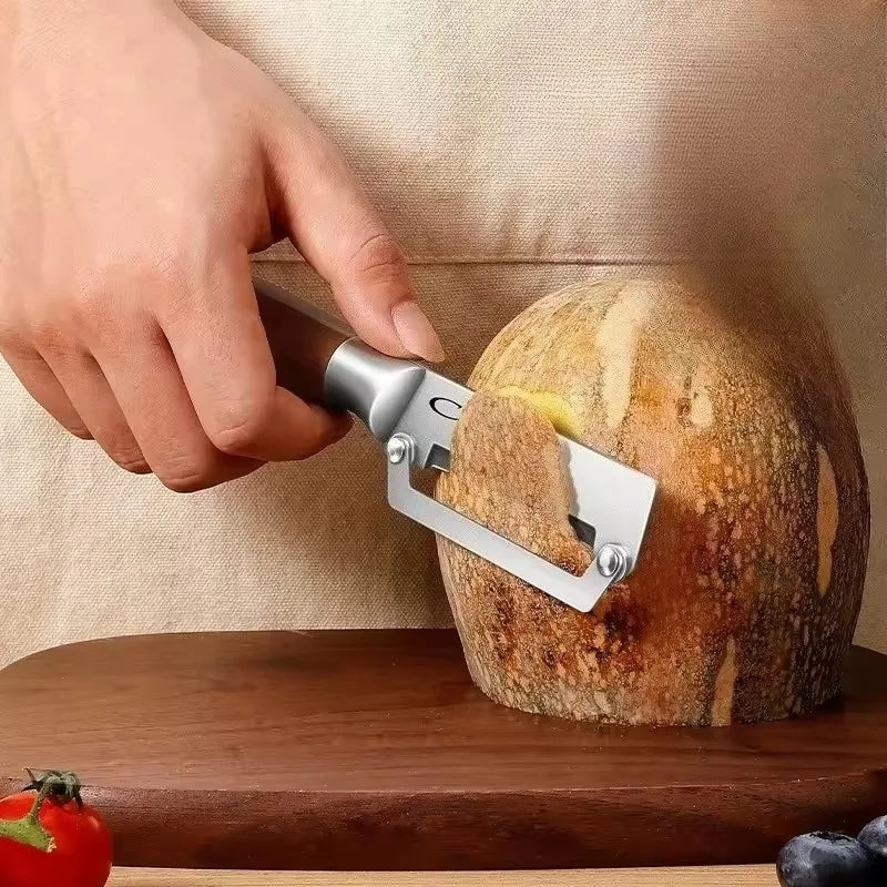 Kitchen Peeler Stainless Steel Multi-Function Kitchen-Specific Peeler for Slicing Fruit and Vegetables with Wooden/ Steel Handle