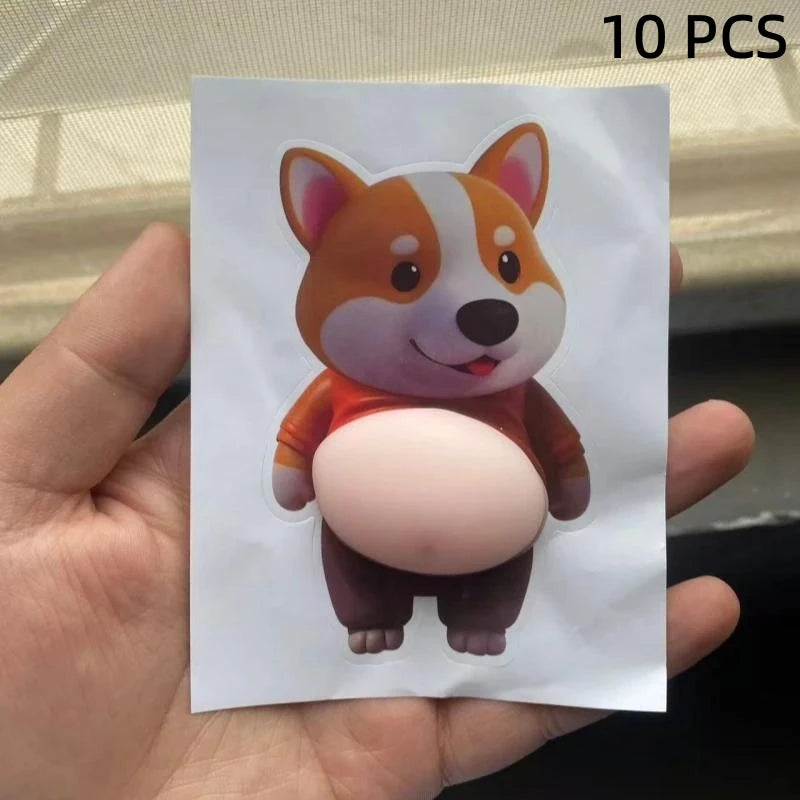 Cute Puppy Big Belly Pinch Sticker Cartoon 3D Shiba Inu Anti-collision Sticker DIY Mobile Phone Case Sticker Children's Toy