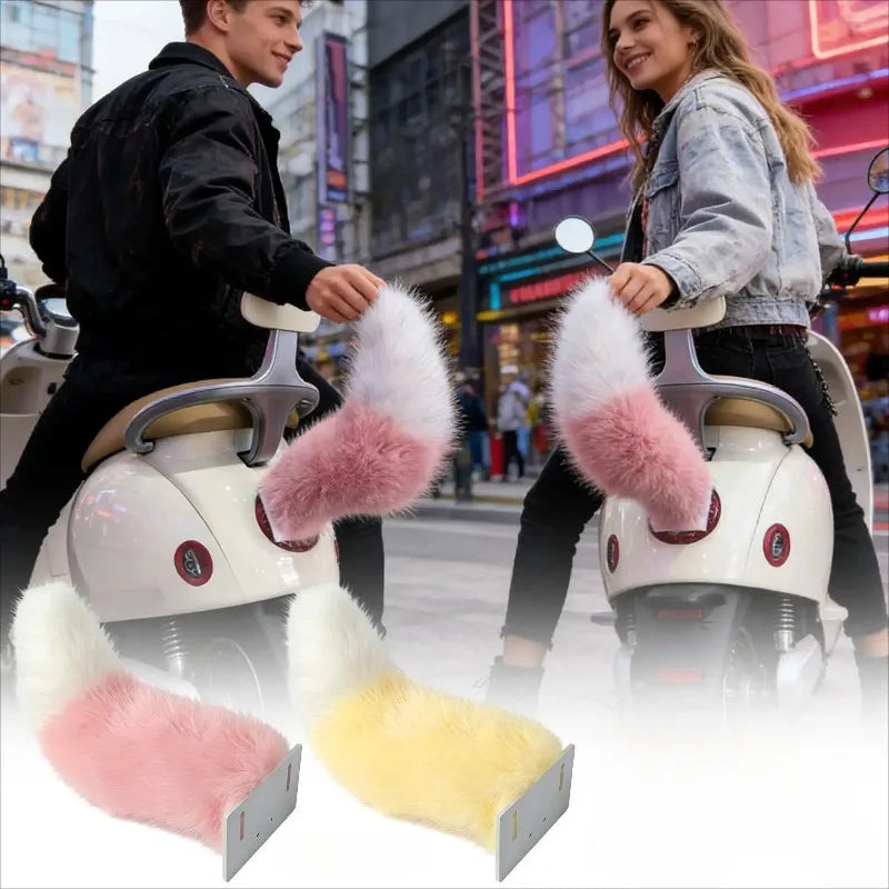 Remote Control Electric Wagging Fox Tail for Scooter Plush Faux Fur Car Rear Decoration Moving Animal Tail Accessory