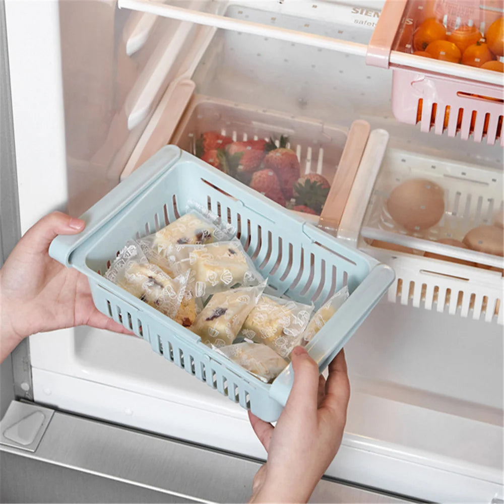 Kitchen Hanging Organizer Refrigerator Egg Fruit Storage Box Drawer Baskets Kitchen Accessories Fridge Organizer Shelf