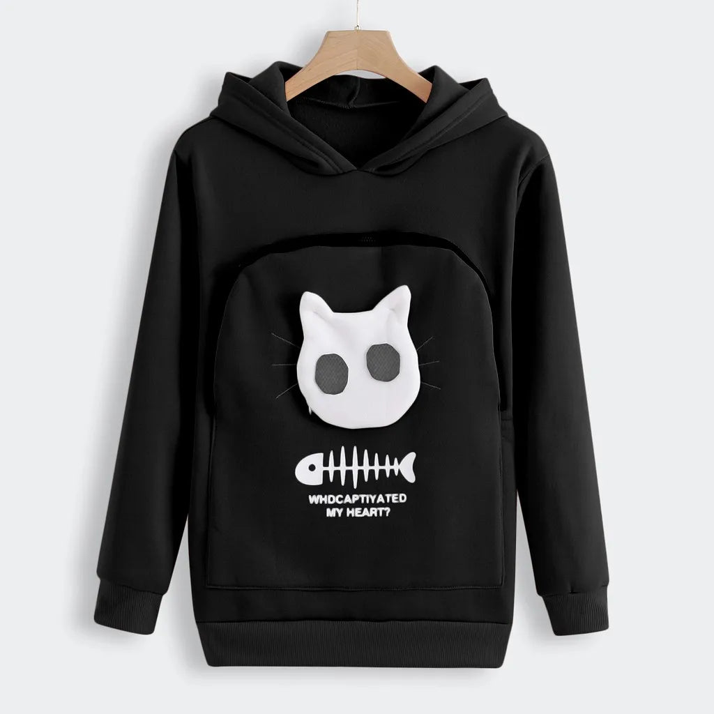 Unisex Pet Carrier Hoodie Cat Lovers Big Pocket Pullovers Sweatshirt Dog Holder Tops Hoodies Animal Pouch Hooded Sweatshirts