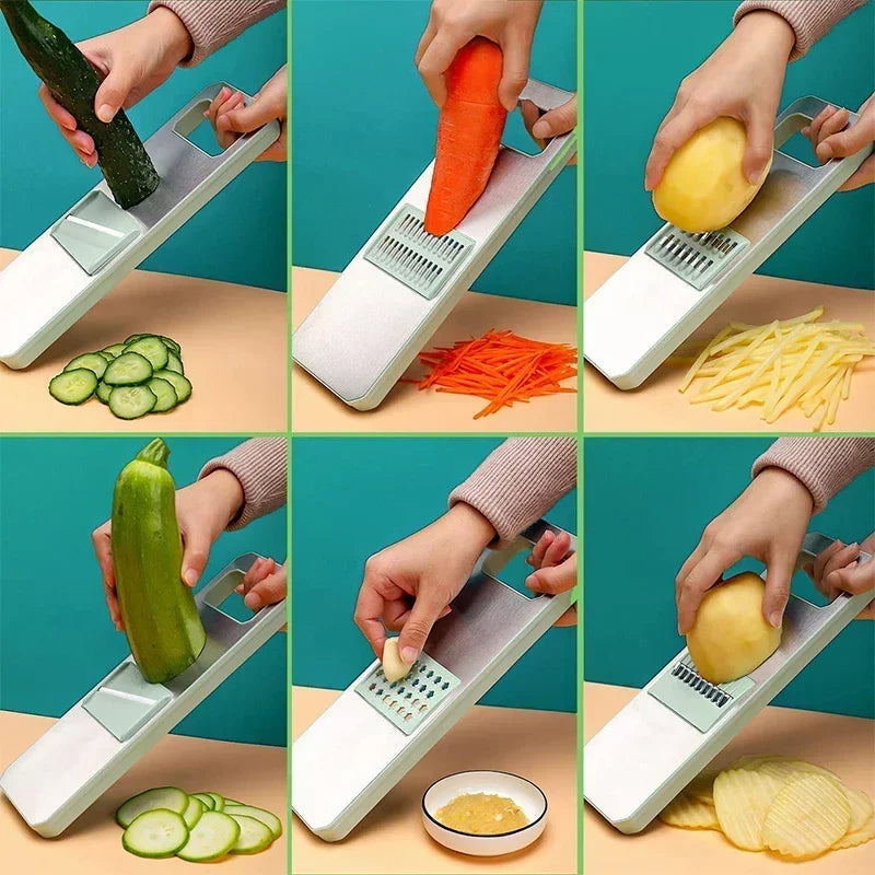2026Popular 6 in 1 Veggie Slicer Mandoline with 6 Blades for Easy Slicing Julienne and Shredding Vegetables