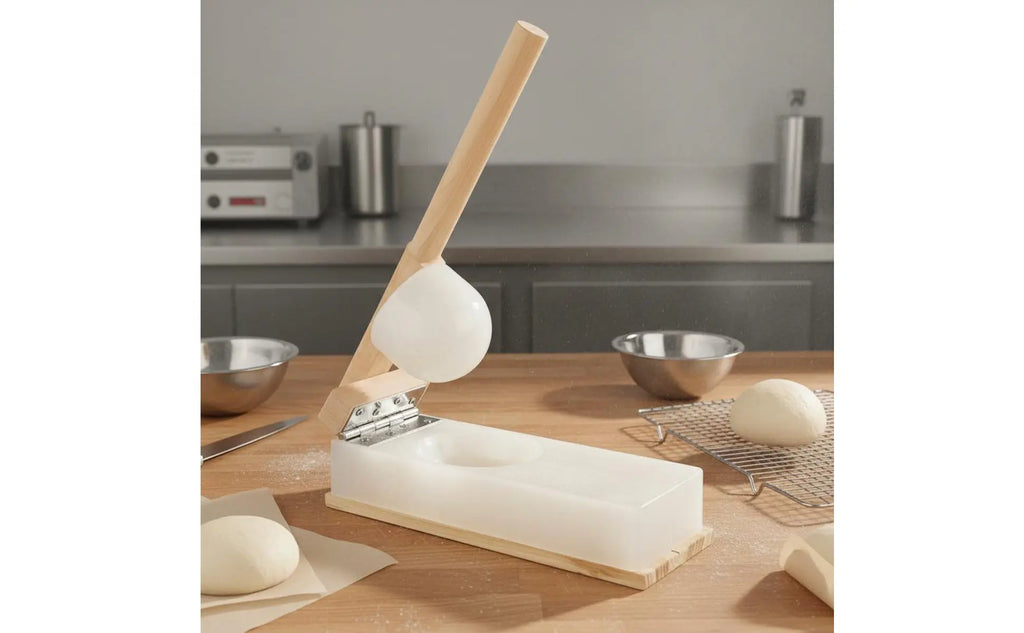 Rice Cake Press Handmade Wooden Paste Press Wooden Paste Flattener Small and Lightweight Dumpling Skin Form for Beginners