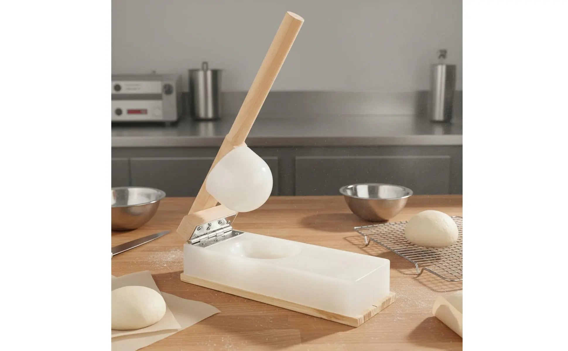 Rice Cake Press Handmade Wooden Paste Press Wooden Paste Flattener Small and Lightweight Dumpling Skin Form for Beginners