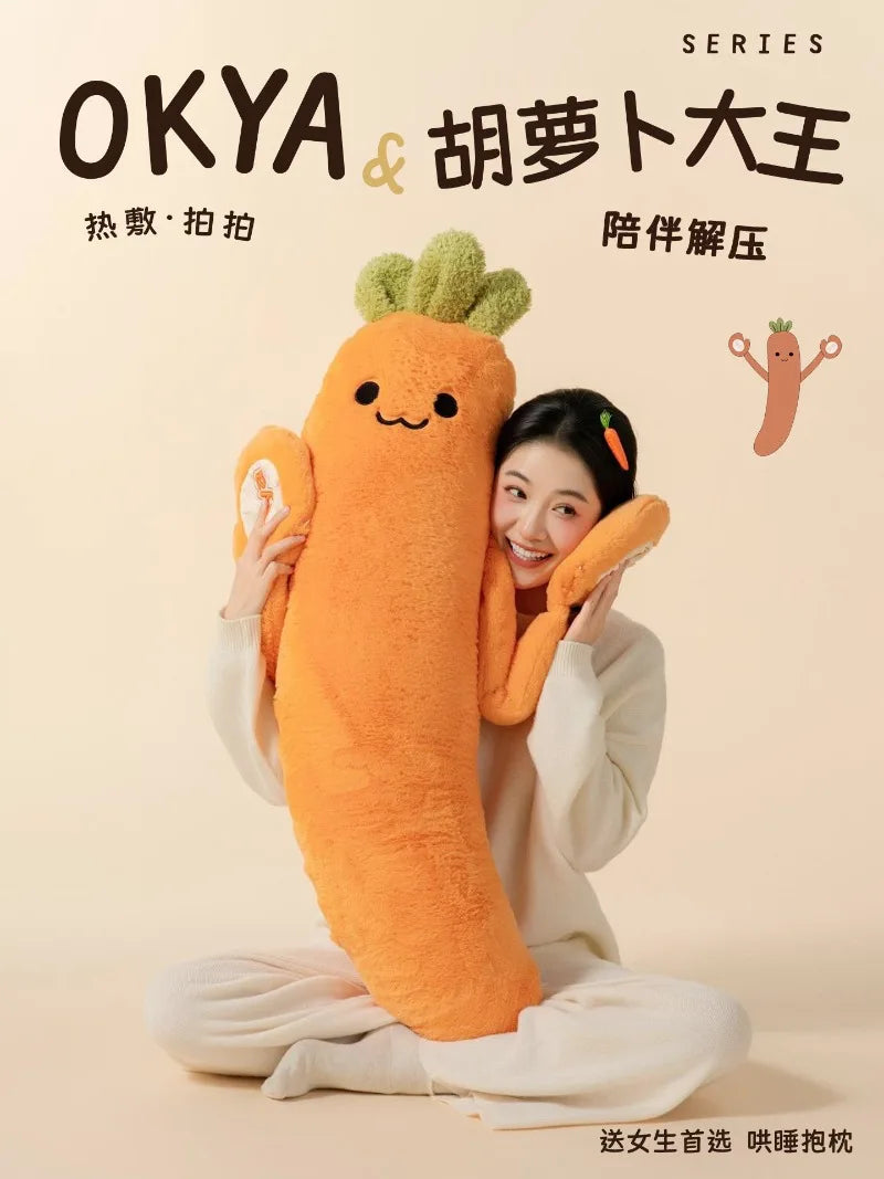 OKYA Carrot King Patting Hugging Sleeping Plush Toy Doll Hug Squishy Pillow Cushion Plushie Birthday Gift for Girlfriend