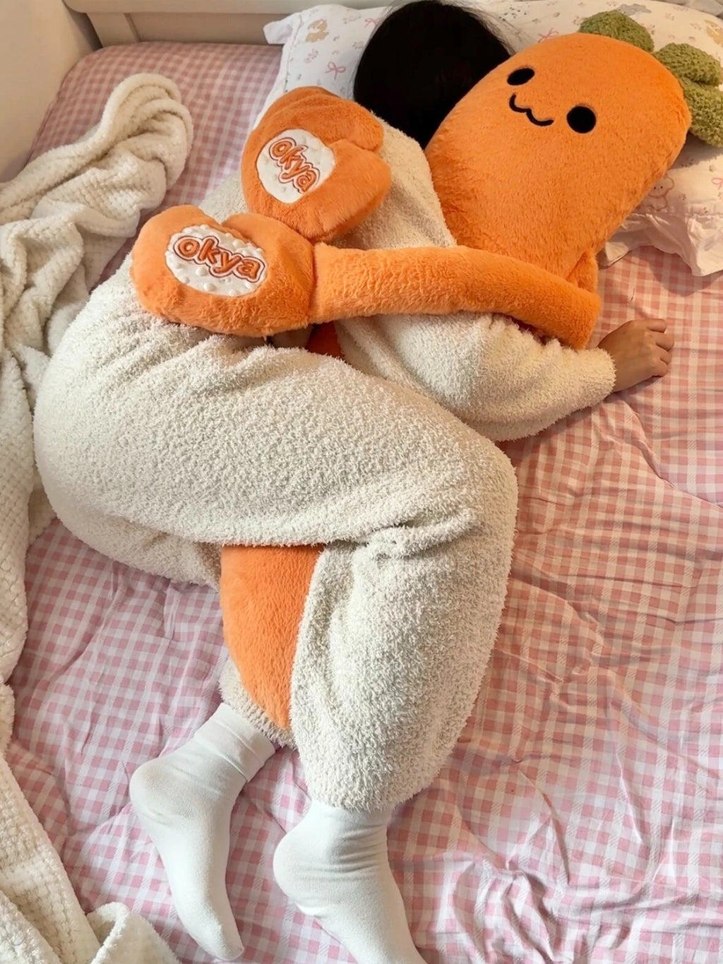 OKYA Carrot King Patting Hugging Sleeping Plush Toy Doll Hug Squishy Pillow Cushion Plushie Birthday Gift for Girlfriend
