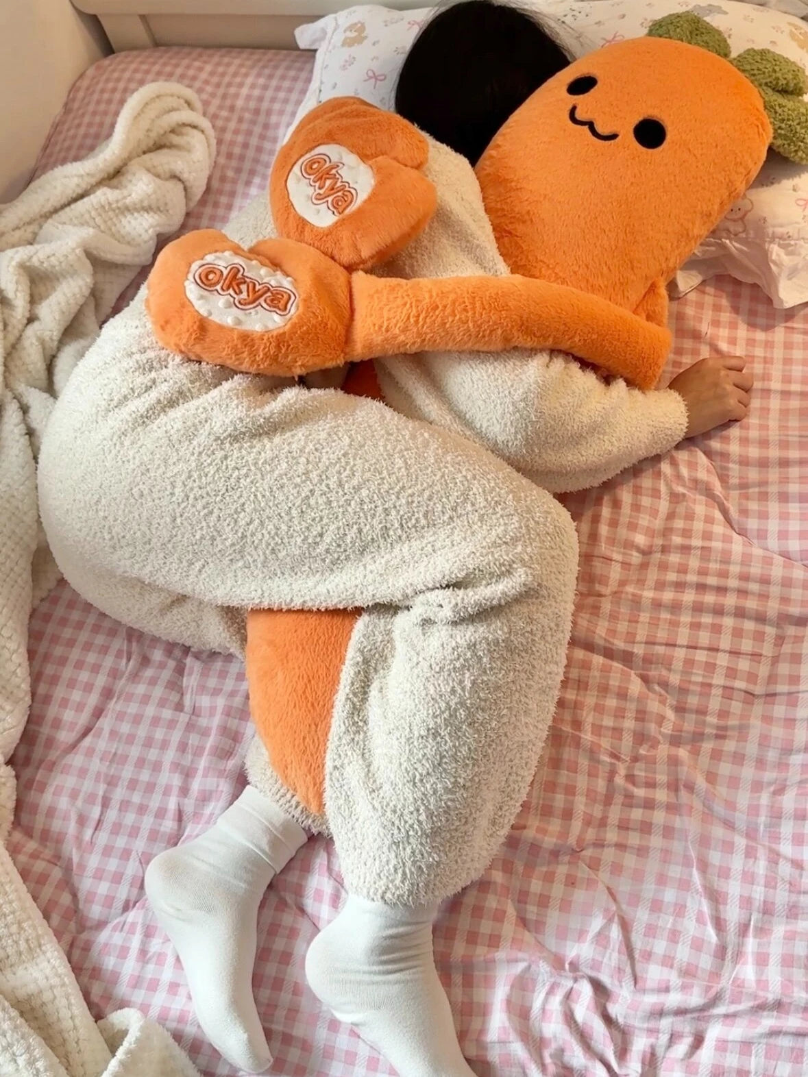 OKYA Carrot King Patting Hugging Sleeping Plush Toy Doll Hug Squishy Pillow Cushion Plushie Birthday Gift for Girlfriend